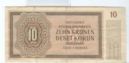 1942 BOHEMIA & MORAVIA 10 KORUN