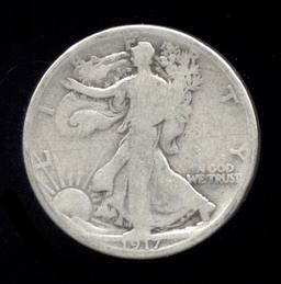 1917 ...  Bold Clear Date  ... Walking Liberty Half Dollar