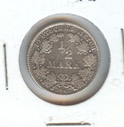 *1907-D GERMANY 1/2 MARK