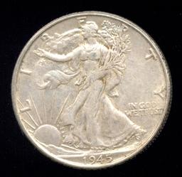 1945 ...  AU ... Walking Liberty Half Dollar