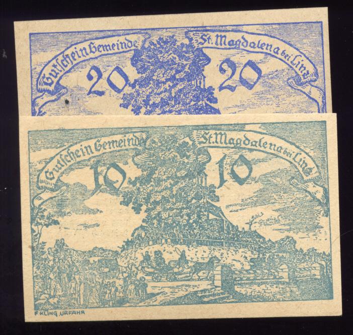 2 Note Set ... 1920 Notgeld ... Old Money