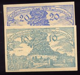 2 Note Set ... 1920 Notgeld ... Old Money