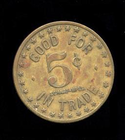 Titonka, IA ... Franks Recreation ... Good for 5 Cents ... Old Token
