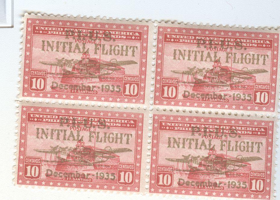 PHILIPPINE(U.S) BLK OF 4 INITIAL FLIGHT