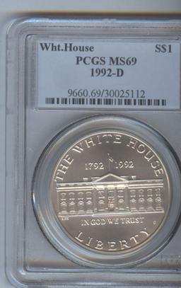 1992-D WHITE HOUSE COMMEMOEATIVE SILVER DOLLAR