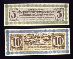 2 Note Set ... 1920 Notgeld ... Old Money