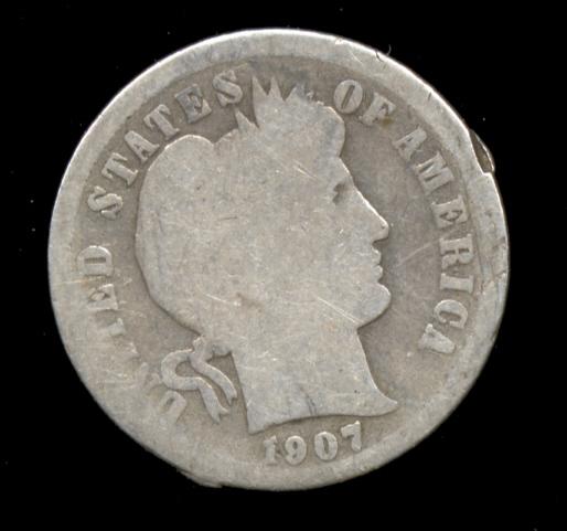 1907-D ... Better Date ... Barber Dime