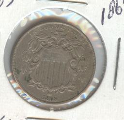 1869 SHIELD NICKEL