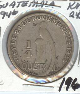 *1946 GUATEMALA 1/4 QUERZAL