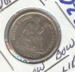 1875-S SEATED LIBERTY DIME
