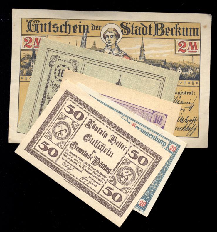 5 Notes ... 1920 Notgeld ... Old Money