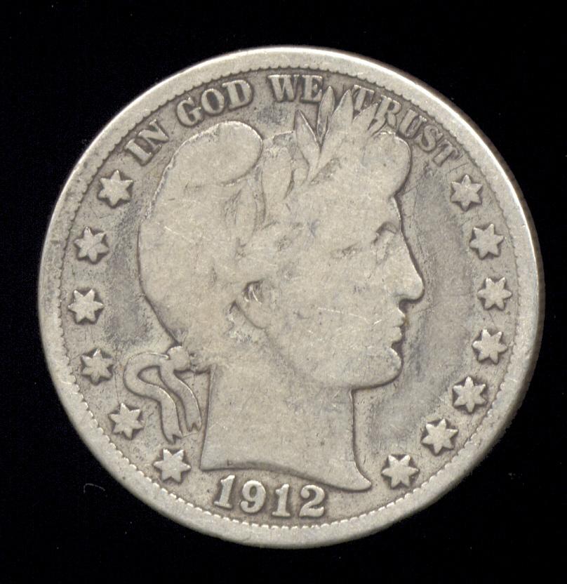 1912-S ... Better Date ... Barber Half Dollar
