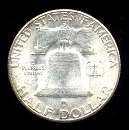 1952-S ... CH BU  UNC ... Franklin Half Dollar
