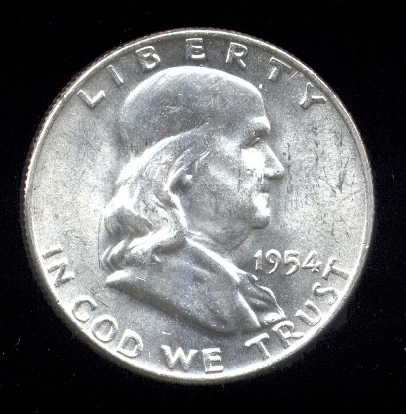 1954-D ... CH / GEM  BU  UNC ... Franklin Half Dollar