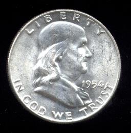 1954-D ... CH / GEM  BU  UNC ... Franklin Half Dollar