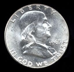 1963 ... CH BU  UNC ... Franklin Half Dollar