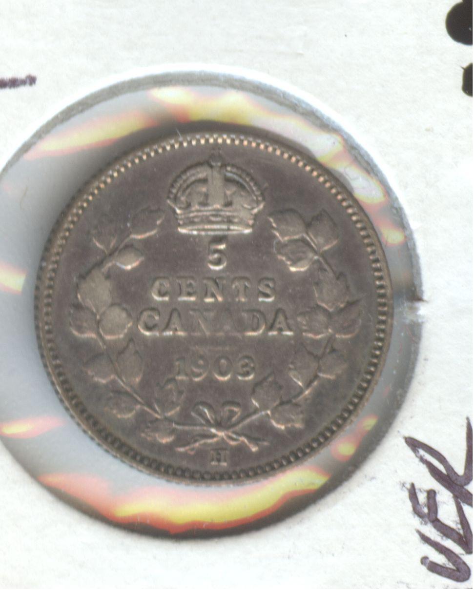 1903-H CANADA 5c SILVER