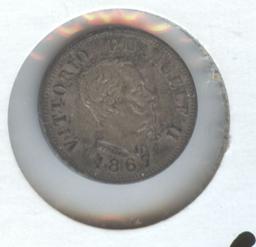 1867-M BN ITALY 50c