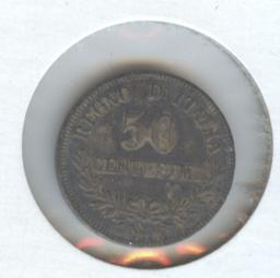 1867-M BN ITALY 50c