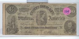 1864 CONFEDERATE $100 NOTE FACSIMILIE