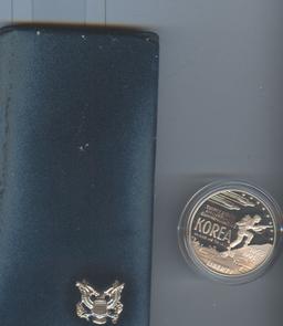 1991-P KOREA WAR COMMEM PRF SILVER DOLLAR
