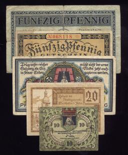 5 Notes ... 1920 Notgeld ... Old Money