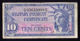 MPC -- 10 Cents ... Series 591 ... Military Payment Certificate