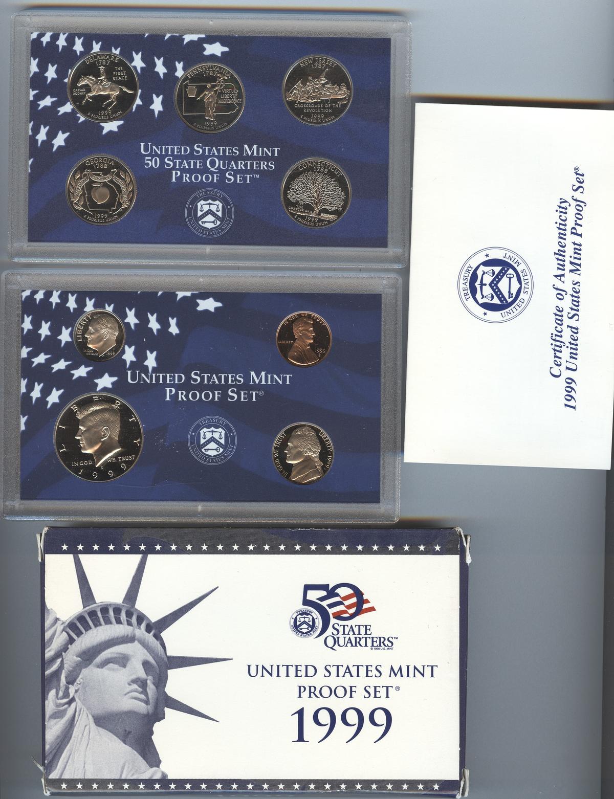 5 DIFFERENT CLAD PROOF SETS
