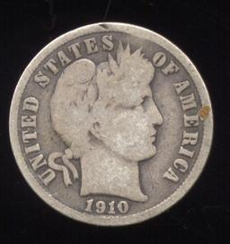 1910-S ... Better Date ... Barber Dime