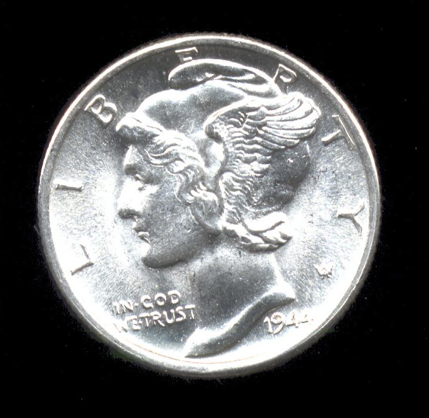 1944-D ... FSB GEM ... Mercury Dime
