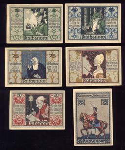 6 Note Set ... 1921 Notgeld ... Old Money