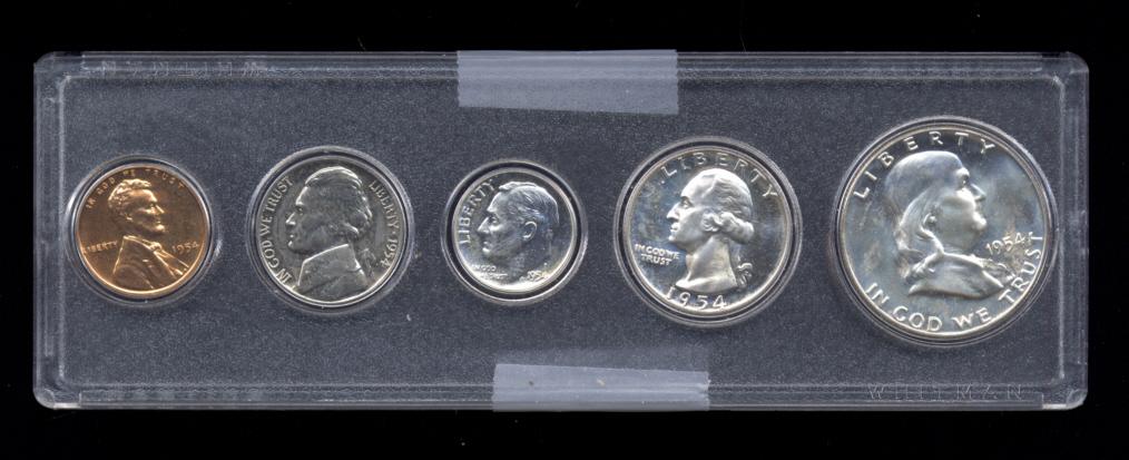 1954 ... Proof Set ... Nice Cameo Quarter & Half