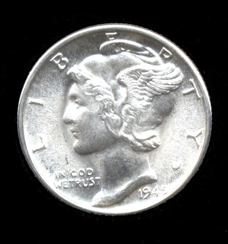 1945-D ... FSB? ... GEM ... Mercury Dime