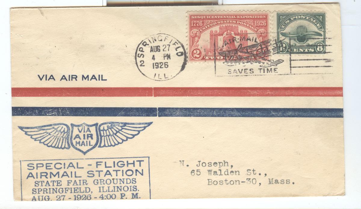 1926 SPECIAL-FLIGHT- AIRMAIL ENVELOPE