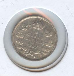 1907 CANADA 5c SILVER