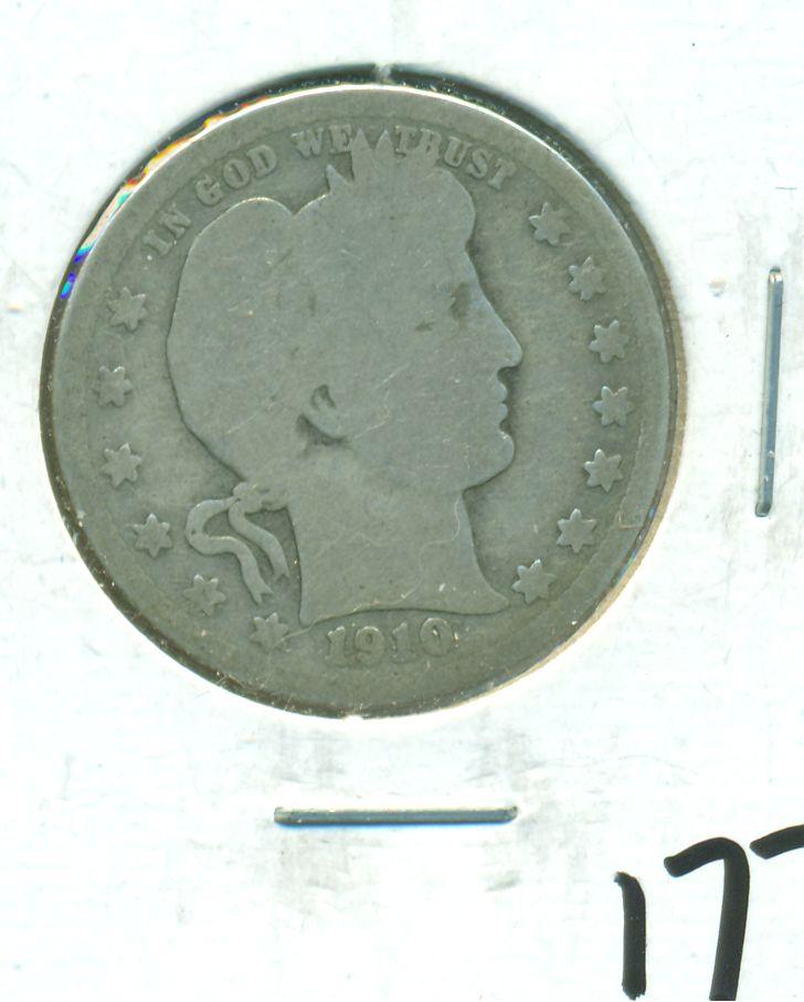 1910-D BARBER QUARTER