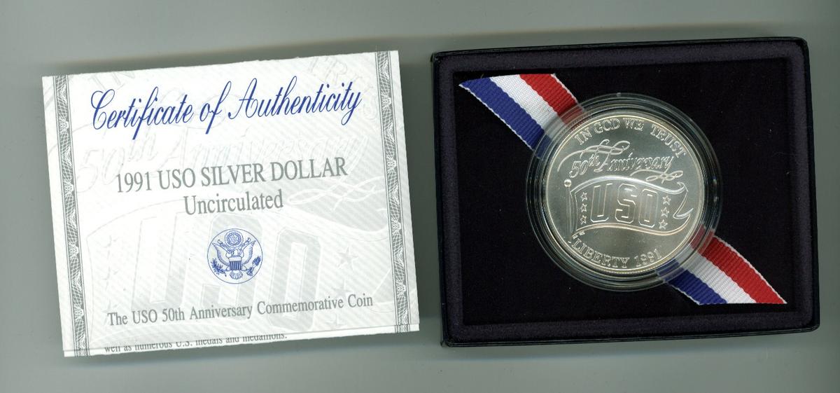 1991-D USO UNC SILVER DOLLAR