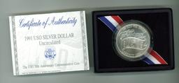 1991-D USO UNC SILVER DOLLAR