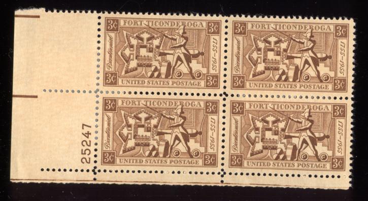 3 Cents Stamps ... Plate Block of 4 ... MNH