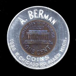 1963-D ... A. Berman Coins ... Encased Penny