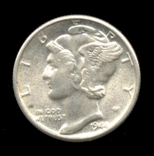1944-D ... FSB  BU  UNC ... Mercury Dime