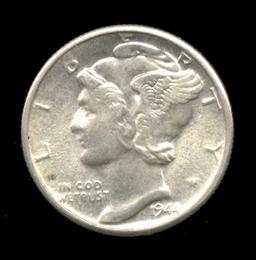 1944-D ... FSB  BU  UNC ... Mercury Dime