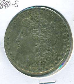 1890-S MORGAN SILVER DOLLAR