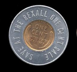 1952-D ... BU Encased Cent ... Rexall