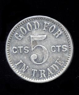 O. H. S. of C. ... Good for 5 Cents ... Old High School Lunch Room Token