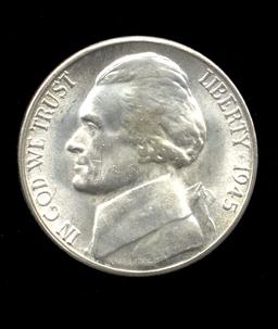 1945-S ... GEM BU ... Jefferson Nickel