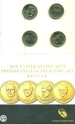 2015-D PRESIDENTIAL UNC 4 COIN SET