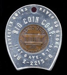 1964 UNC ... Rio Coin Corp ... Encased Good Luck Penny