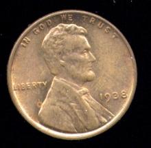 1938 ... Choice RB UNC ... Lincoln Cent / Penny