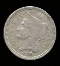 1866 ... F  Fine ... 3 Cent Piece